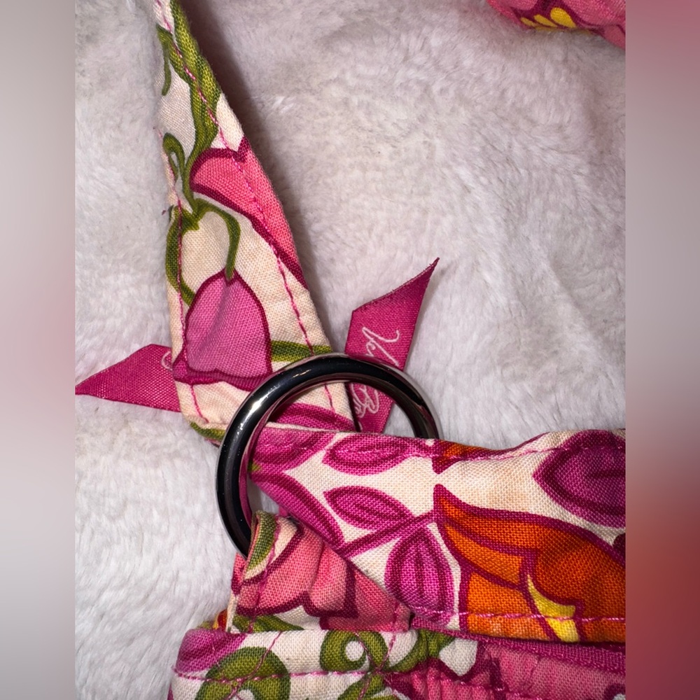 EUC VERA BRADLEY  RETIRED  “ Lilli Bell “  Quilted  Pink & Red Hipster Crossbody - Picture 7 of 12